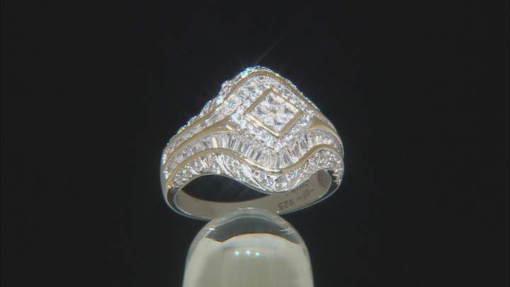 White Cubic Zirconia Rhodium Over And 14k Yellow Gold Over Sterling Silver Ring 2.50ctw