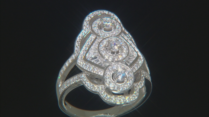 White Cubic Zirconia Rhodium Over Sterling Silver Ring 1.92ctw Video Thumbnail