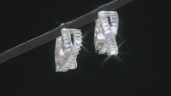 White Cubic Zirconia Rhodium Over Sterling Silver Earrings 5.04ctw Video Thumbnail