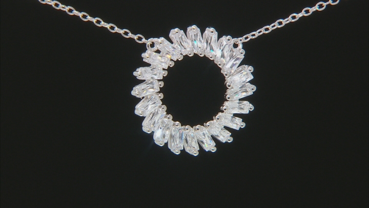 White Cubic Zirconia Rhodium Over Sterling Silver Necklace 2.70ctw