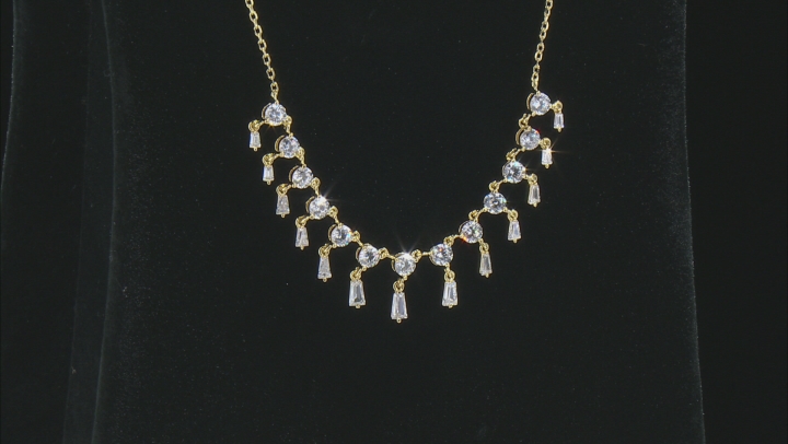 White Cubic Zirconia 18K Yellow Gold Over Sterling Silver Necklace 6.94ctw Video Thumbnail