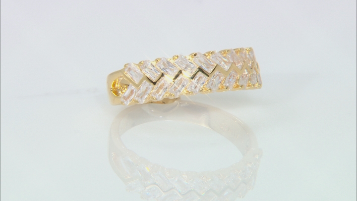 White Cubic Zirconia 18K Yellow Gold Over Sterling Silver Ring 1.31ctw Video Thumbnail