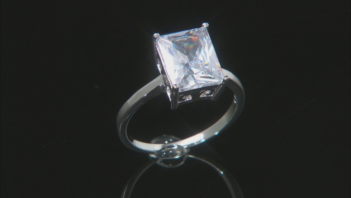 White Cubic Zirconia Rhodium Over Sterling Silver Ring With Bands 7.09ctw Video Thumbnail