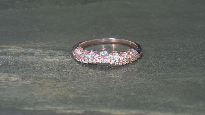 White Cubic Zirconia 18K Rose Gold Over Sterling Silver Ring With Bands 4.11ctw Video Thumbnail