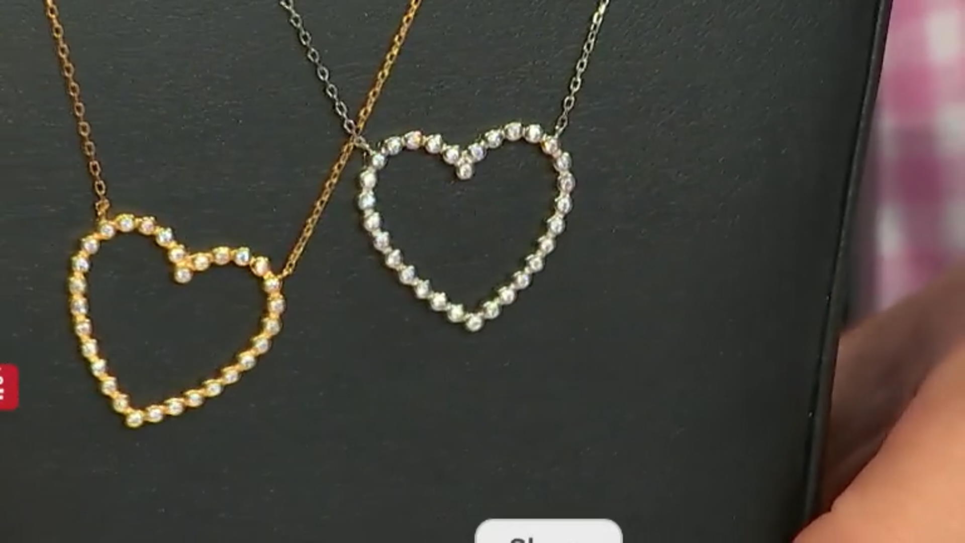 White Cubic Zirconia 18K Yellow Gold Over Sterling Silver Heart Necklace 0.72ctw Video Thumbnail
