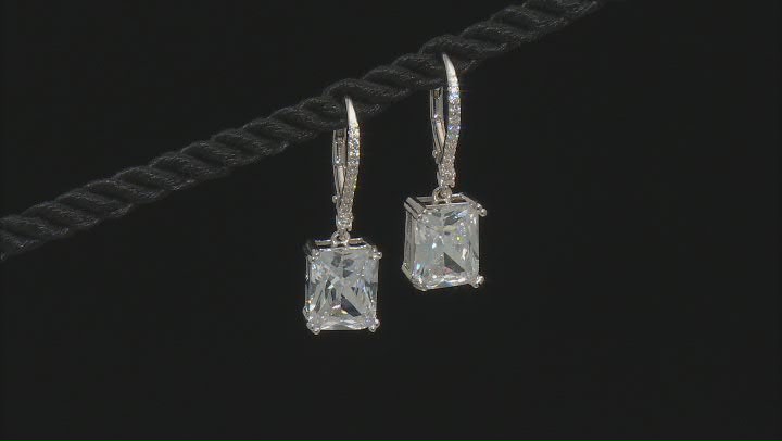 White Cubic Zirconia Rhodium Over Sterling Silver Earrings 9.78ctw Video Thumbnail
