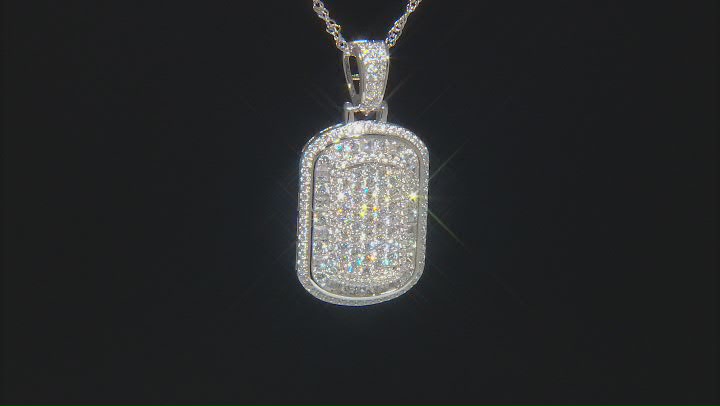 White Cubic Zirconia Rhodium Over Sterling Silver Pendant With Chain 3.26ctw Video Thumbnail