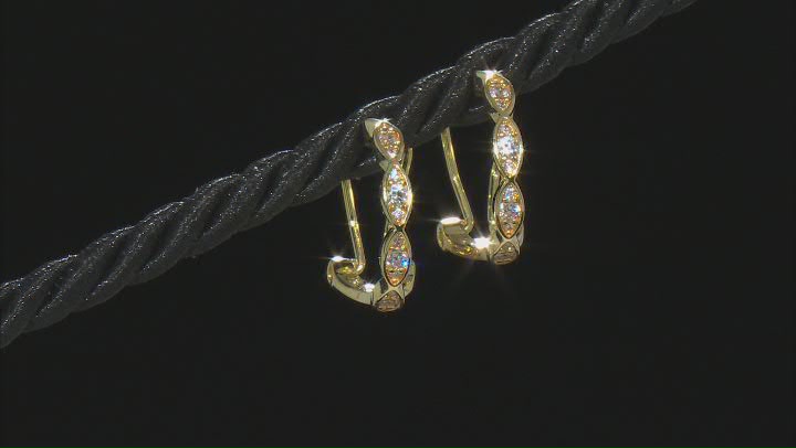 White Cubic Zirconia 18k Yellow Gold Over Sterling Silver Earrings 0.67ctw Video Thumbnail