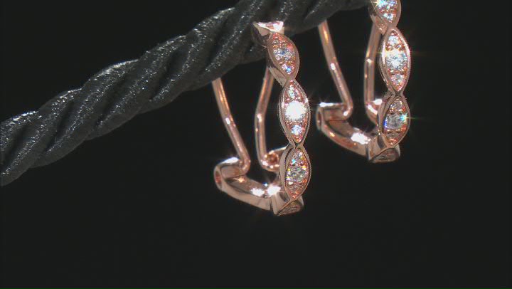 White Cubic Zirconia 18k Rose Gold Over Sterling Silver Earrings 0.67ctw Video Thumbnail