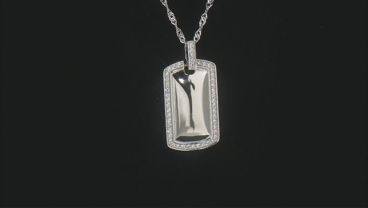 White Cubic Zirconia Rhodium Over Sterling Silver Pendant With Chain 0.34ctw Video Thumbnail