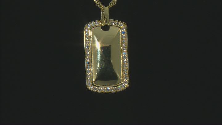 White Cubic Zirconia 18k Yellow Gold Over Sterling Silver Pendant With Chain 0.34ctw Video Thumbnail