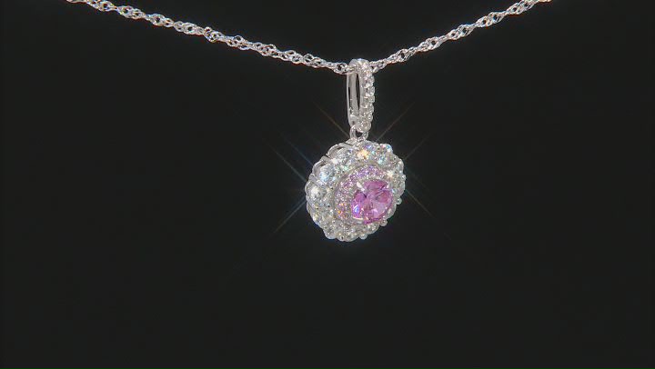 Pink And White Cubic Zirconia Rhodium Over Sterling Silver Jewelry 5.50ctw Video Thumbnail