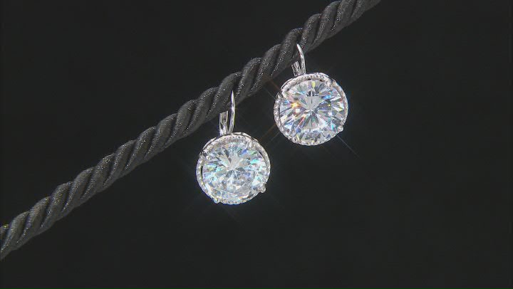 White Cubic Zirconia Rhodium Over Sterling Silver Earrings 20.65ctw Video Thumbnail