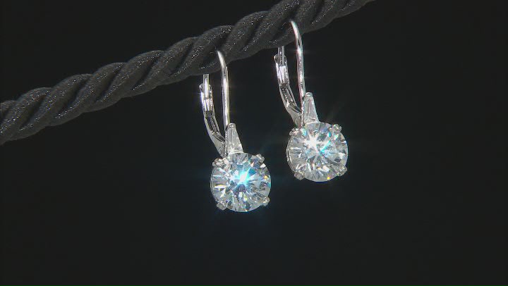 White Cubic Zirconia Rhodium Over Sterling Silver Earrings And Pendant With Chain 9.20ctw Video Thumbnail