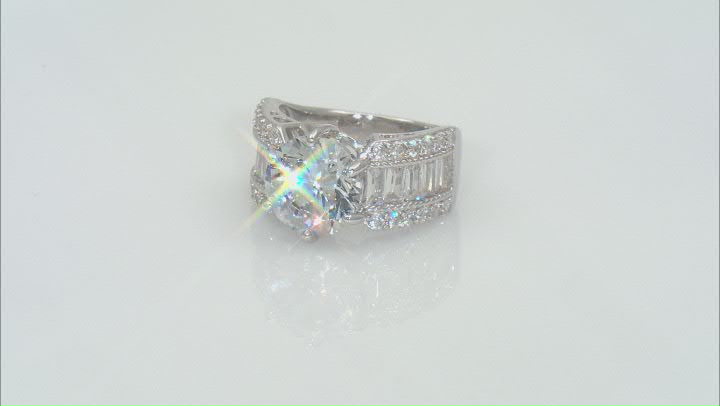 White Cubic Zirconia Rhodium Over Sterling Silver Ring 12.96ctw Video Thumbnail