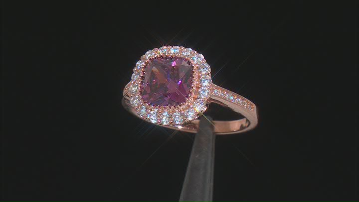 Blush And White Cubic Zirconia 18K Rose Gold Over Sterling Silver Ring 3.98ctw Video Thumbnail