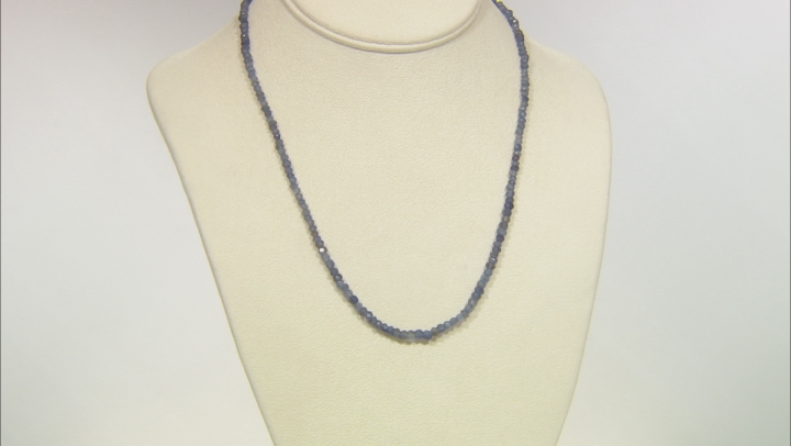 Purple Iolite Bead Rhodium Over Sterling Silver Necklace Approximately 24.80ctw Video Thumbnail