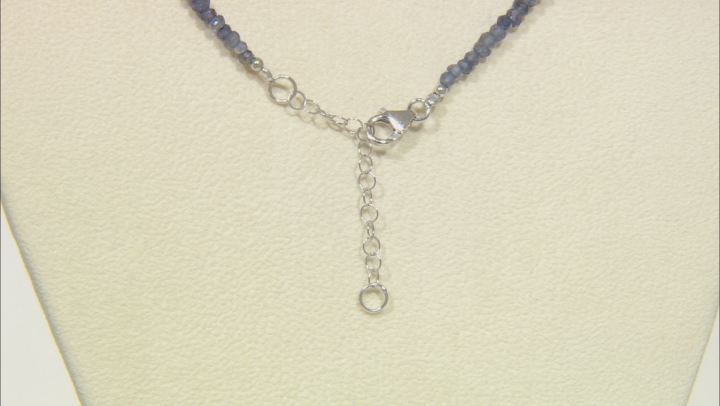 Purple Iolite Bead Rhodium Over Sterling Silver Necklace Approximately 24.80ctw Video Thumbnail