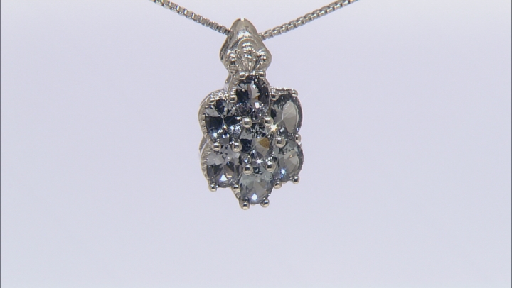 Platinum Color Spinel Rhodium Over Silver Pendant With Chain 2.15ctw Video Thumbnail