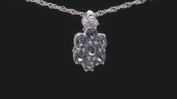 Platinum Color Spinel Rhodium Over Silver Pendant With Chain 2.15ctw Video Thumbnail