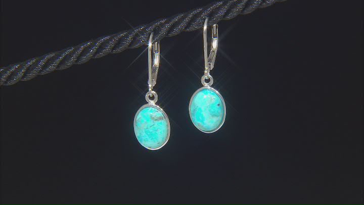 Blue Composite Turquoise Rhodium Over Sterling Silver Earrings Video Thumbnail