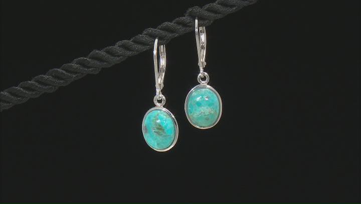 Blue Composite Turquoise Rhodium Over Sterling Silver Earrings Video Thumbnail
