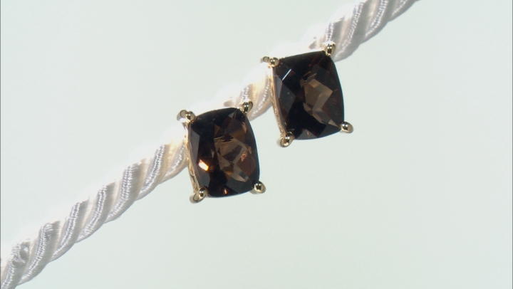 Brown smoky quartz 18k yellow gold over silver ring, pendant with chain, & earrings set 33.23ctw Video Thumbnail