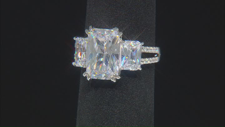 White Cubic Zirconia Rhodium Over Sterling Silver Ring 8.85ctw Video Thumbnail