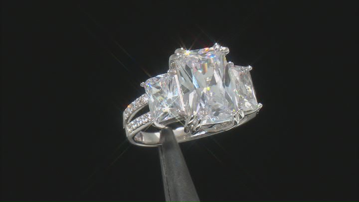 White Cubic Zirconia Rhodium Over Sterling Silver Ring 8.85ctw Video Thumbnail
