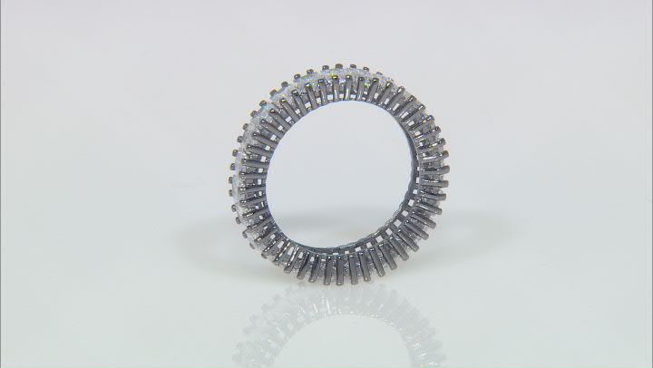 White Cubic Zirconia Black Rhodium Over Sterling Silver Eternity Band Ring 7.82ctw Video Thumbnail