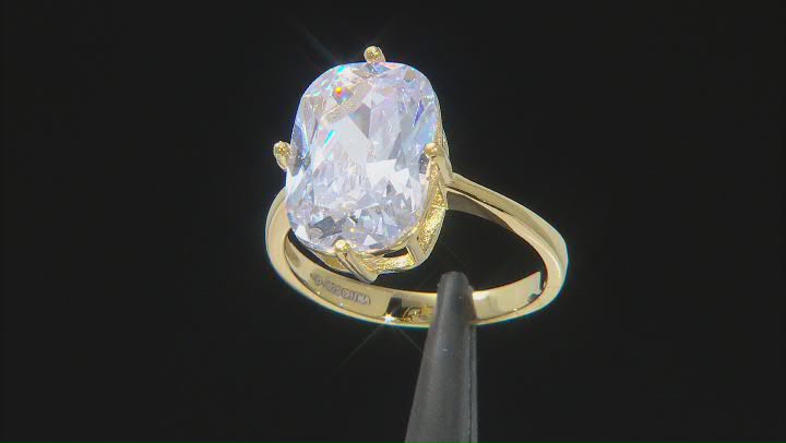 White Cubic Zirconia 18K Yellow Gold Over Sterling Silver Ring 9.51ctw Video Thumbnail