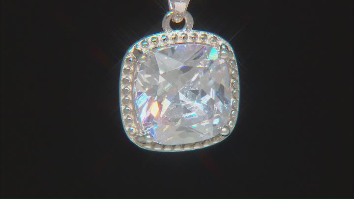 White Cubic Zirconia Rhodium Over Sterling Silver Pendant With Chain 6.08ctw