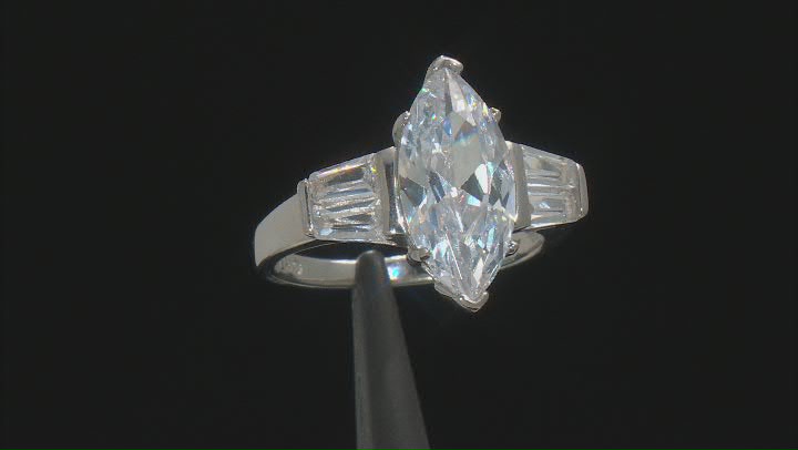 White Cubic Zirconia Rhodium Over Sterling Silver Ring 6.75ctw Video Thumbnail