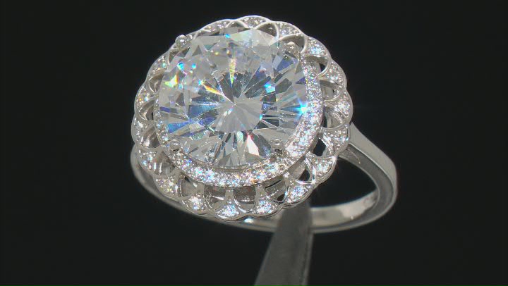 White Cubic Zirconia Rhodium Over Sterling Silver Ring 10.67ctw Video Thumbnail
