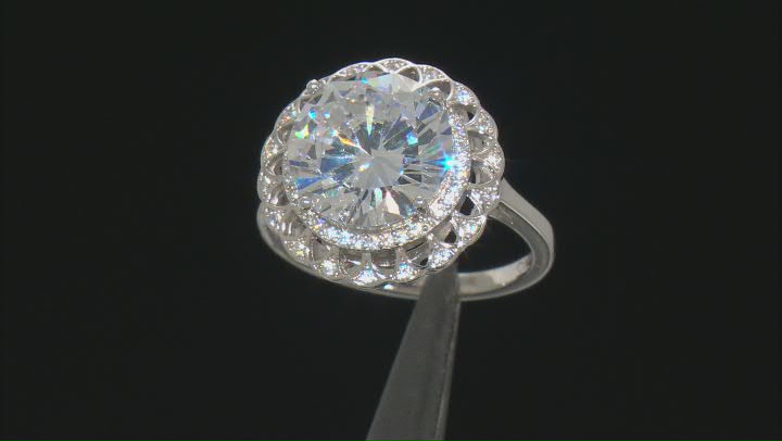 White Cubic Zirconia Rhodium Over Sterling Silver Ring 10.67ctw Video Thumbnail