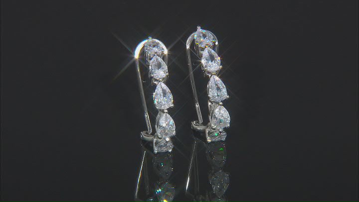 White Cubic Zirconia Rhodium Over Sterling Silver Earrings 5.49ctw Video Thumbnail