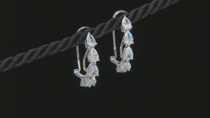 White Cubic Zirconia Rhodium Over Sterling Silver Earrings 5.49ctw Video Thumbnail