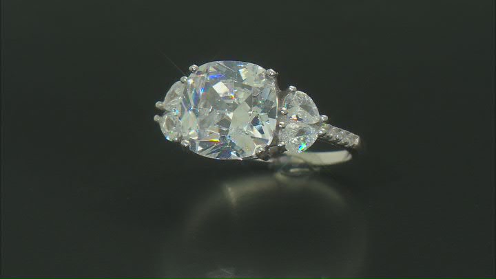 White Cubic Zirconia Rhodium Over Sterling Silver Ring 6.89ctw Video Thumbnail