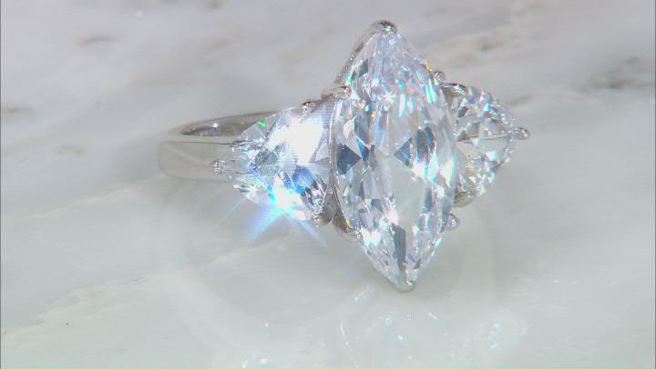 White Cubic Zirconia Rhodium Over Sterling Silver Ring 8.60ctw Video Thumbnail
