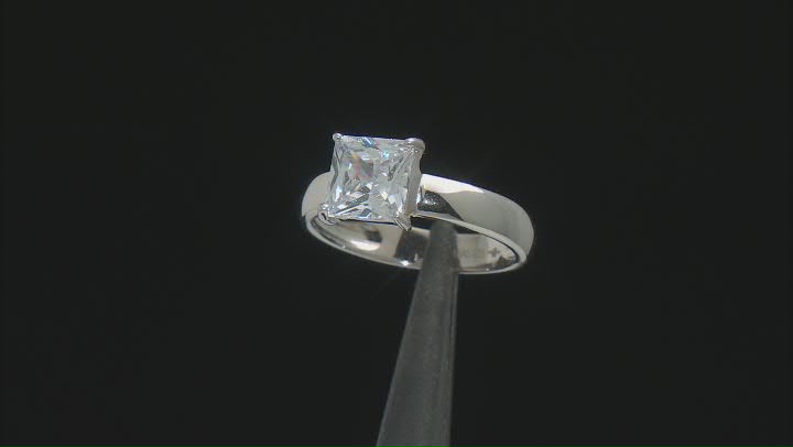 White Cubic Zirconia Rhodium Over Sterling Silver Ring With Bands 4.48ctw Video Thumbnail