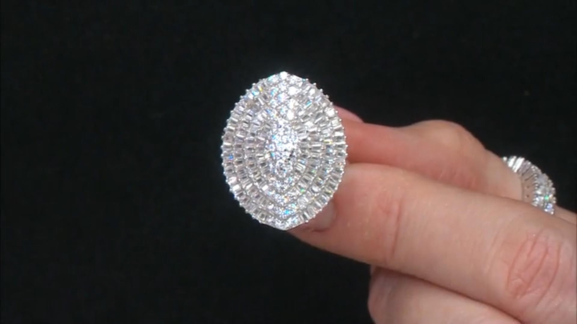 White Cubic Zirconia Rhodium Over Sterling Silver Ring 3.43ctw Video Thumbnail