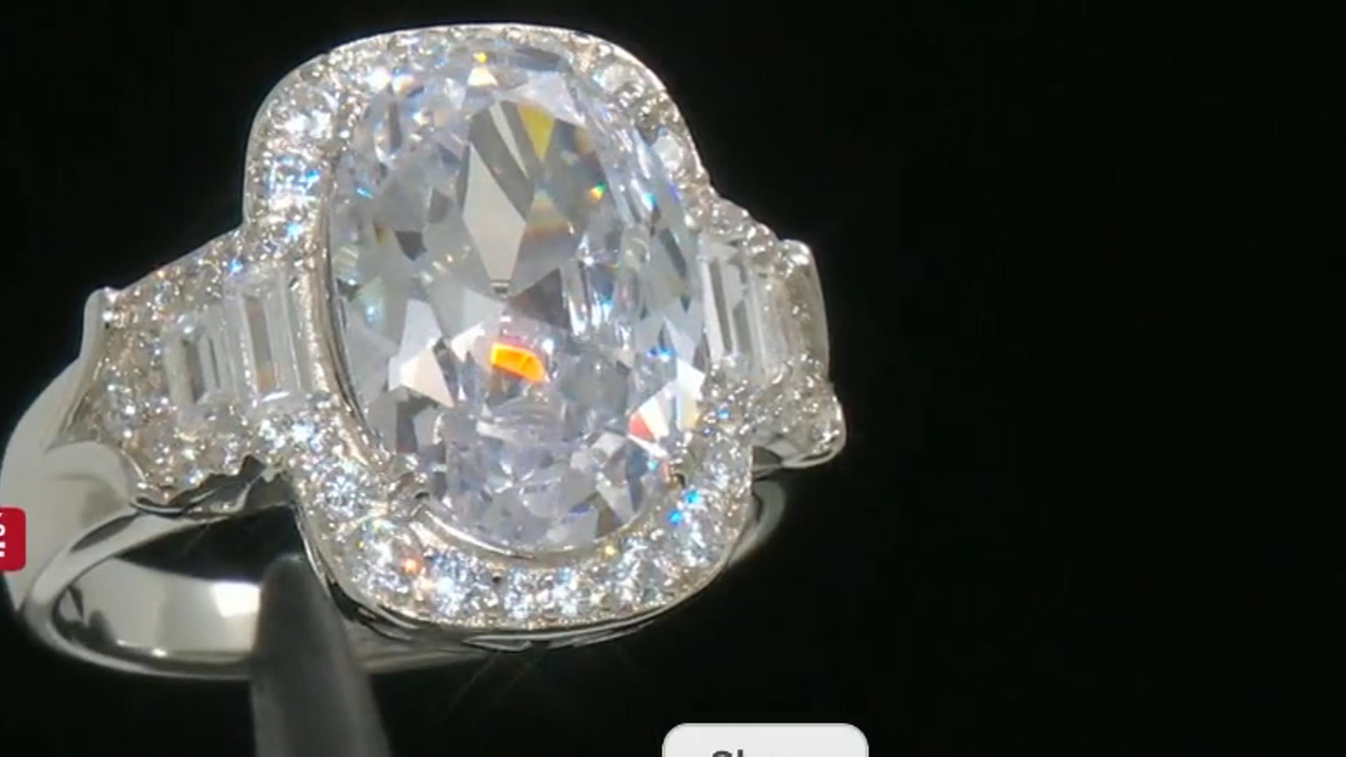 White Cubic Zirconia Platinum Over Sterling Silver Ring 9.65ctw Video Thumbnail