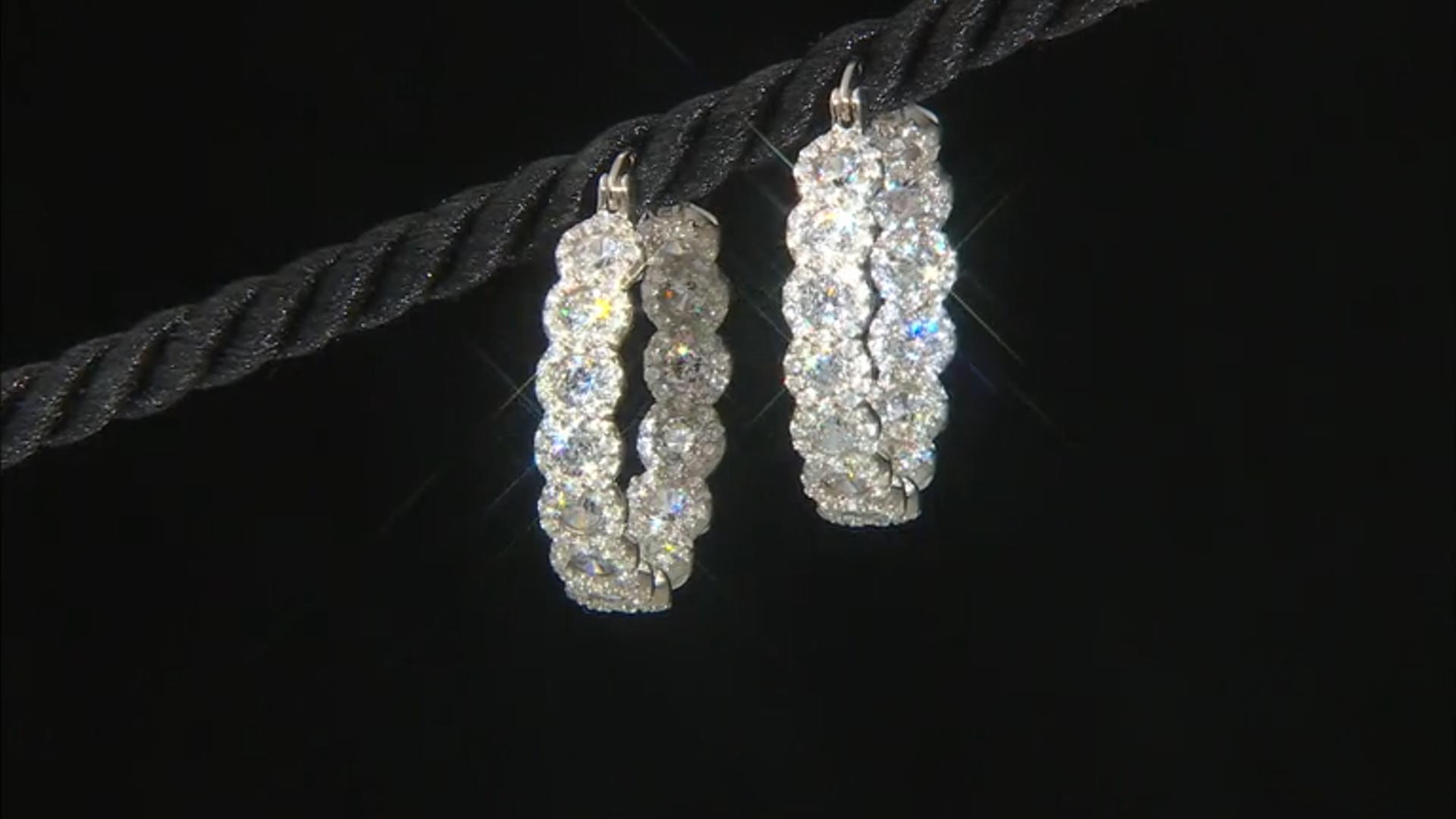 White Diamond Cubic Zirconia Rhodium Over Sterling Silver Earrings 6.83ctw Video Thumbnail