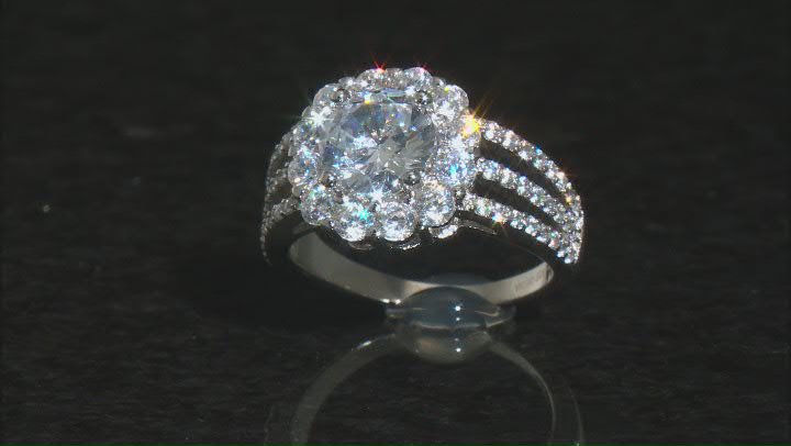 White Cubic Zirconia Platinum Over Sterling Silver Ring (2.71ctw DEW) Video Thumbnail
