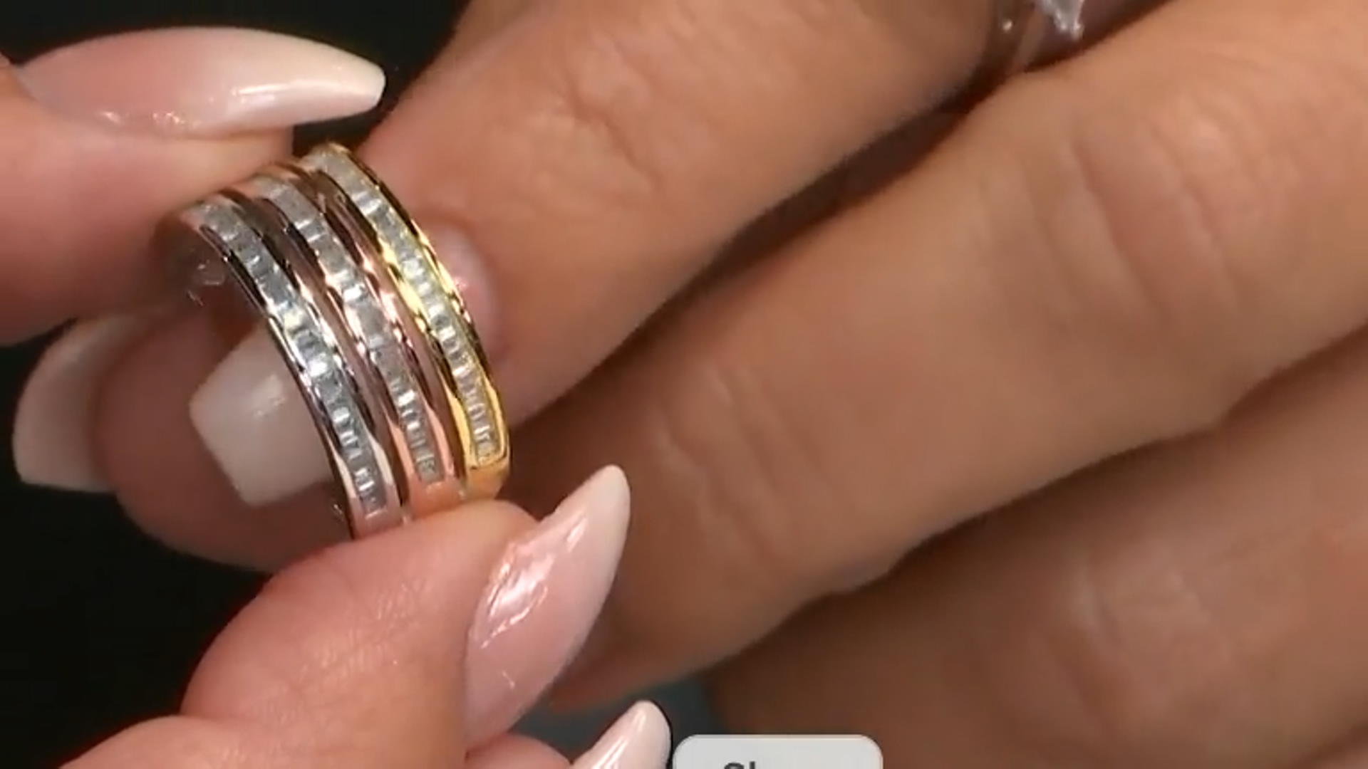 White Cubic Zirconia Rhodium And 14k Yellow And Rose Gold Over Sterling Silver Ring 1.44ctw Video Thumbnail