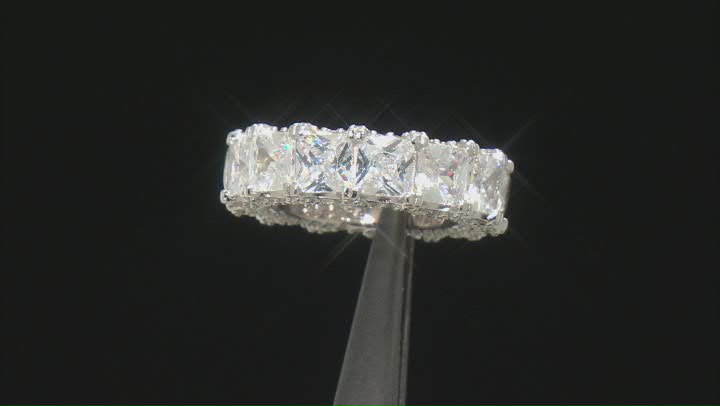 White Cubic Zirconia Rhodium Over Sterling Silver Eternity Band Ring 15.13ctw Video Thumbnail