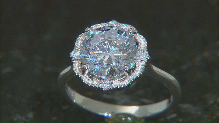 White Cubic Zirconia Rhodium Over Sterling Silver Ring 6.04ctw Video Thumbnail