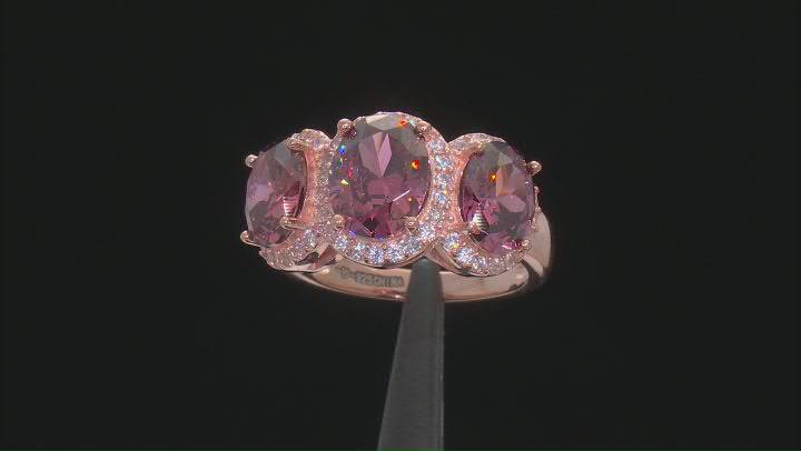 Blush And White Cubic Zirconia 18k Rose Gold Over Sterling Silver Ring 6.97ctw Video Thumbnail
