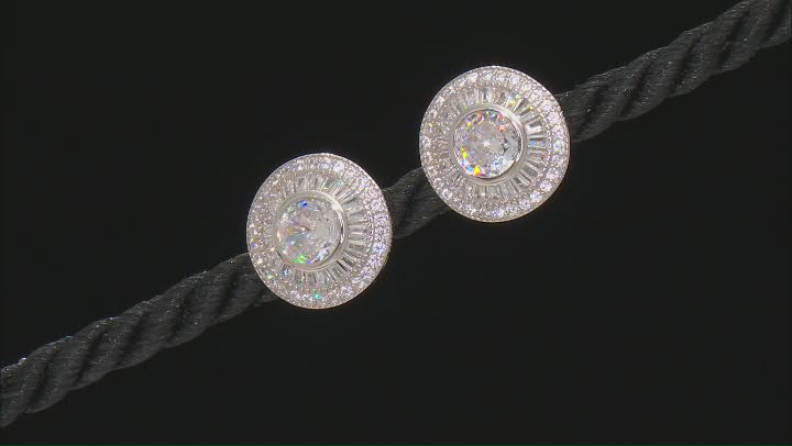 White Cubic Zirconia Rhodium Over Sterling Silver Earrings 3.67ctw Video Thumbnail