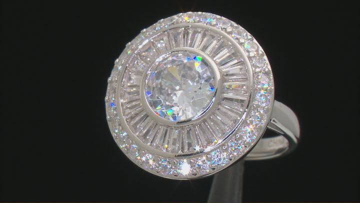 White Cubic Zirconia Rhodium Over Sterling Silver Ring 3.36ctw Video Thumbnail
